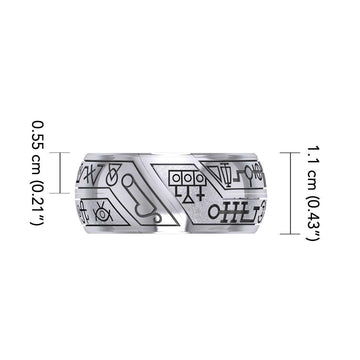 Peter Stone Puzzle Ring Theme Sigil of Archangels & Demons TRI2444 - Jewelry